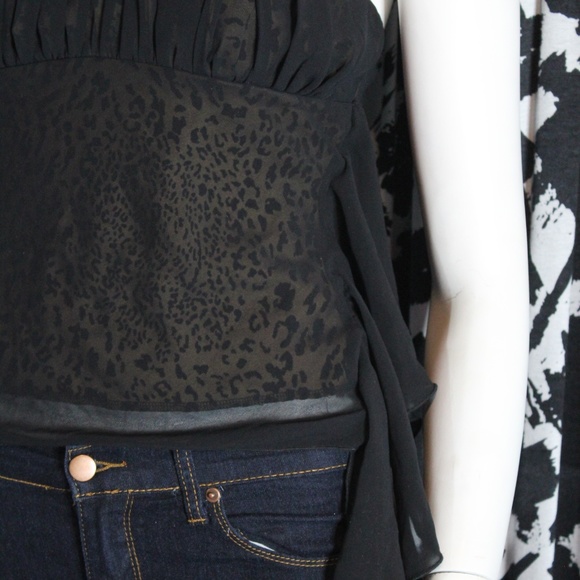 NWT Charlotte Russe Sheer Cheetah Spaghetti Strap Tank Top Size Small - Picture 4 of 5